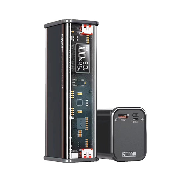 Moxom Electronics Accessories Black / Brand New Moxom MX-PB86 Transparent Power Bank 20,000 mAh PD20W+QC3.0 22.5W