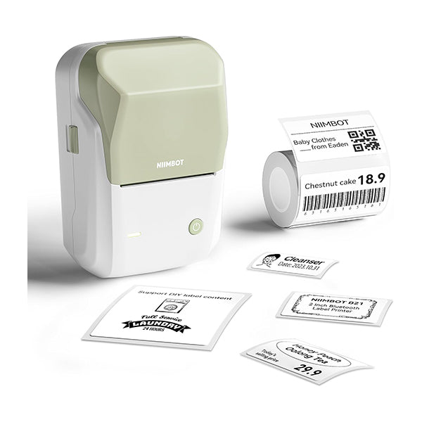 NIIMBOT Office Equipment Green White / Brand New / 1 Year NIIMBOT B1 Label Maker Machine, Thermal Label Printer Easy to Use for Office, Home, Business, 2 Inch Label Maker