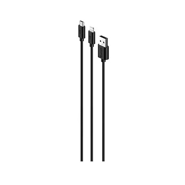 Oraimo Electronics Accessories Black / Brand New / 1 Year Oraimo, Duraline OCD-D61 2 In 1 Micro USB Data Cable Fast For Two