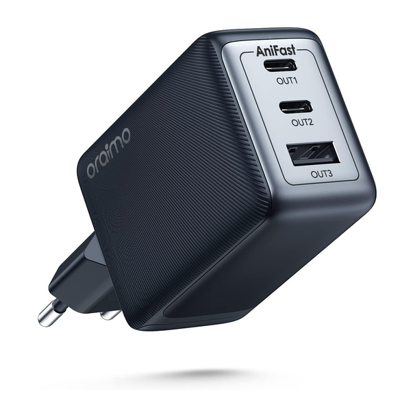 Oraimo Electronics Accessories Black / Brand New Oraimo HyperGaN 65W USB C Charger 3-Port GaN PD Charger with PPS, Fast Charger, OCW-7652E+116CC