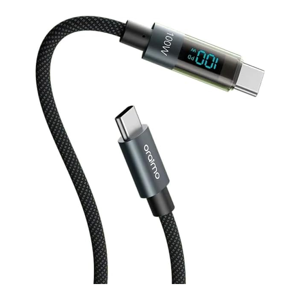 Oraimo Electronics Accessories Brand New / 1 Year Oraimo OCD-175CC USB-C to USB-C Fast Charging Cable 100W 5A Charging & High-Speed Data Sync For USB-C Devices, Length 1.2M Nylon Braided Cable