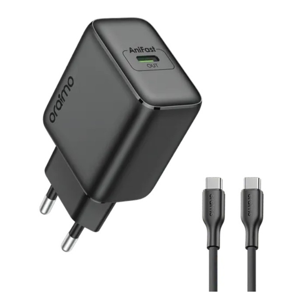 Oraimo Electronics Accessories Black / Brand New Oraimo PowerGaN 251 25W GaN Fast Mini Charger Set, Type-C to Type-C, OCW-5251ECC