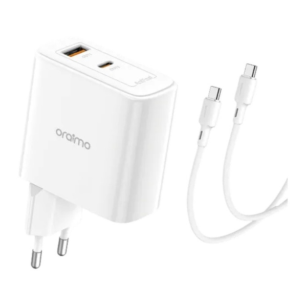 Oraimo Electronics Accessories White / Brand New Oraimo PowerGaN 45 Kit chargeur mural 45W + Type-C to Type-C Charging Cable, OCW-E102D