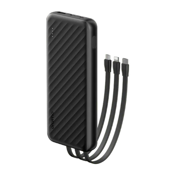 Oraimo Electronics Accessories Black / Brand New Oraimo Slice Link 10000mAh 12W Power Bank, with Lightning & Type-C & Micro-USB Cable, OPB-P5101
