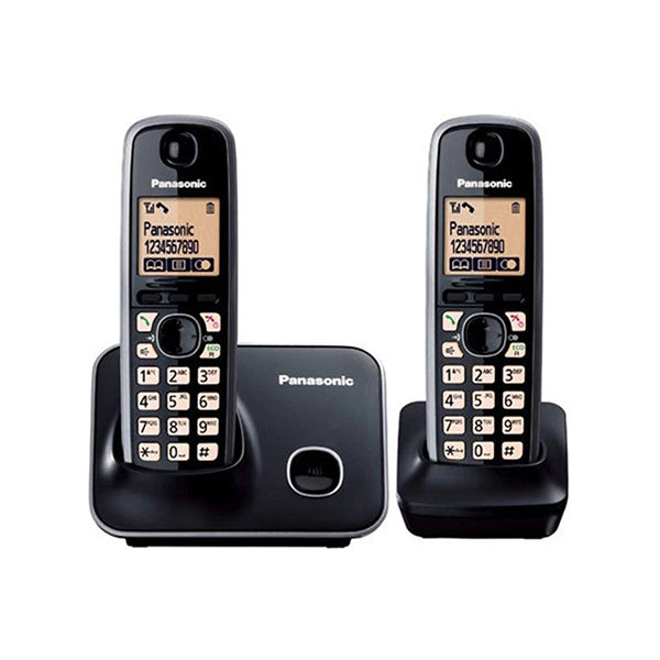 Panasonic Communications Black / Brand New Panasonic Cordless Phone With 2 Handsets KX-TG3712