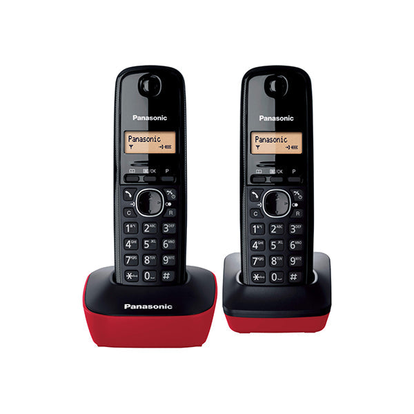Panasonic Communications Red / Brand New Panasonic Digital Cordless Phone 2 Handsets KX-TG1612