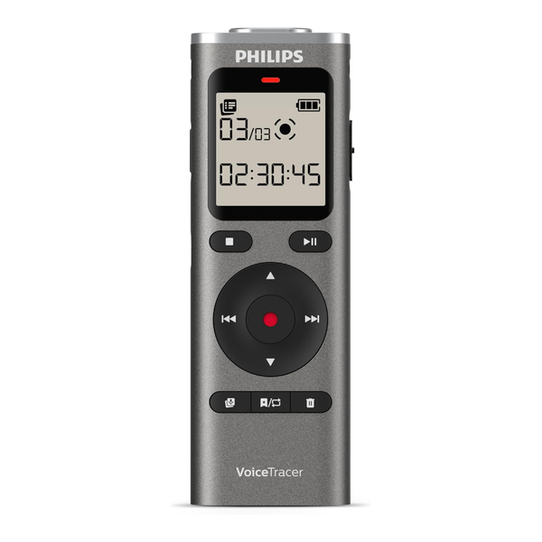 Philips Audio Philips DVT1170 VoiceTracer, Audio Recorder, 8GB, Micro SD Card Slot, 360° Microphone for Excellent Sound