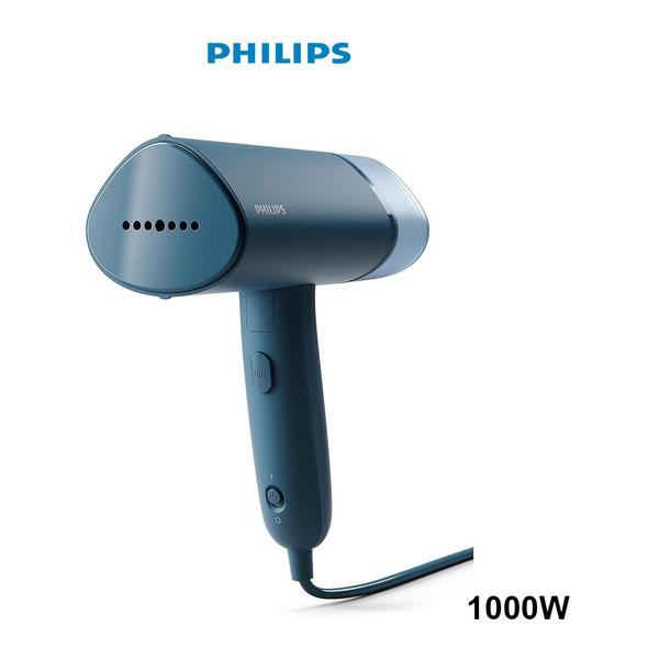Philips Household Appliances Philips Compact Handheld Steamer 3000 Series - 1000W - 20g/min Continuous Steam - 2M Cord Length - 100ML - Compact & Foldable - Blue - STH3000/26