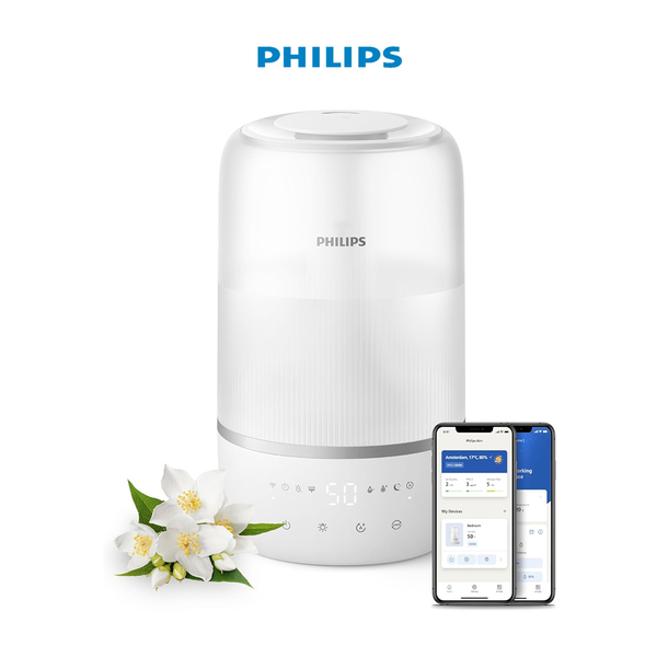 Philips Household Appliances Philips Smart Humidifier - Compact But Powerful with SkyHigh Mist, up to 32 Hours Runtime, 3L Water Tank Refill, Silent with Sleep Mode and Night Light, for Bedrooms up to 38 m² HU1509/00