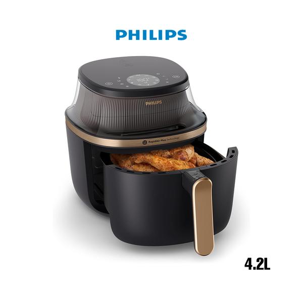 Philips Kitchen & Dining Philips Airfryer L - 4.2L, 1400W, See-through Cooking Window, 16 Cooking Functions, Touchscreen, RapidAir Plus Technology, NA322/09
