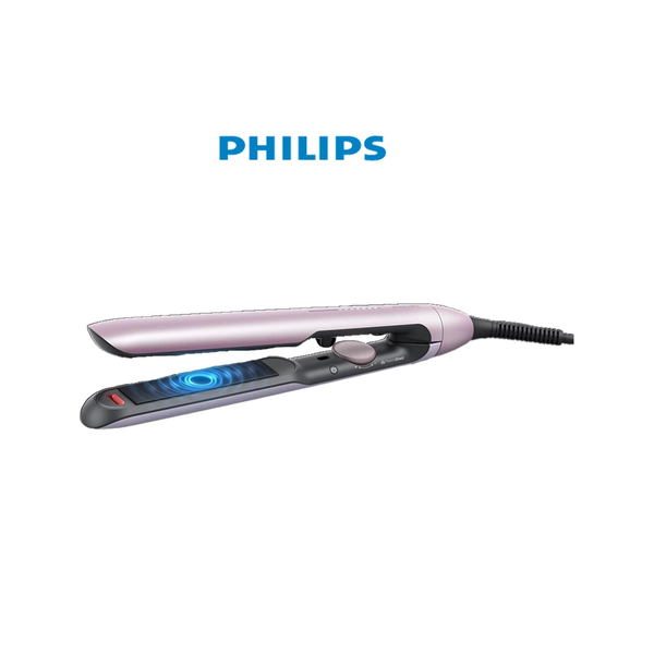 Philips Personal Care Philips 5000 Series - ThermoShield Ionic Hair Straightener, Ceramic Coated Plates Infused with Argan Oil - Light Pink, Model BHS530/00
