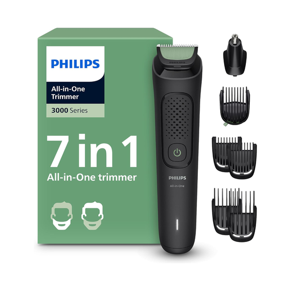 Philips Personal Care Philips Multigroom 3000 Series 7-in-1 Trimmer - Shaver and Clipper for Face & Head, Self-Sharpening Skin-Friendly Blades, 10 Length Settings, Model MG3930/15