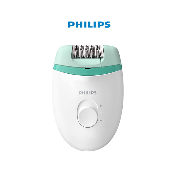 Philips Personal Care Philips Satinelle Essential Epilator, Corded, Compact Hair Removal, BRE224/00 White & Green
