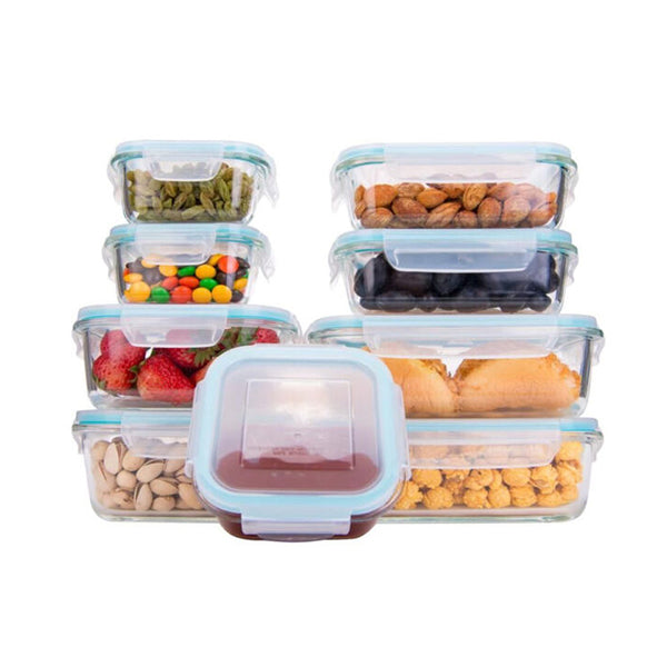 Phoenix Kitchen & Dining Green / Brand New Phoenix, Smart Seal Glass Food Container Set Of 3 Pcs - Square - PHX-1