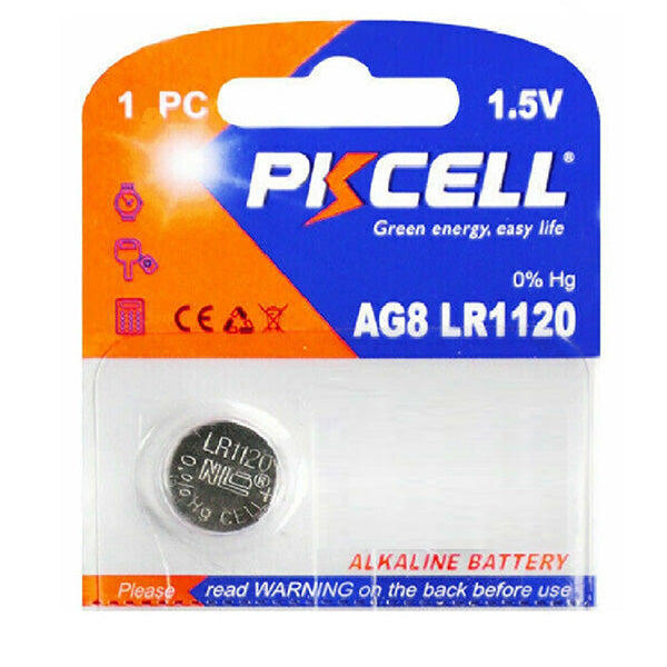 PKcell Electronics Accessories Silver / Brand New PKcell Alkaline Button Cell Battery 1.5 Volt for Household Items, Electronic Products LR1120, AG8 Pack of 10 - 391