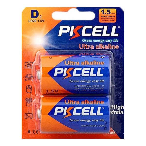 PKcell Electronics Accessories PKcell Size D Super Alkaline Battery 1.5V Pack of 2 LR20 - D HBD020