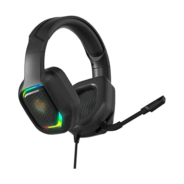 Porodo Audio Black / Brand New Porodo, PDX411 Wired Gaming Headset, E-Sports High Definition RGB Breathing Light Gaming Headphone, 3.5mm Audio Jack, 3D Dimensional Sound, Noise Cancelling, Omni-Directional Microphone