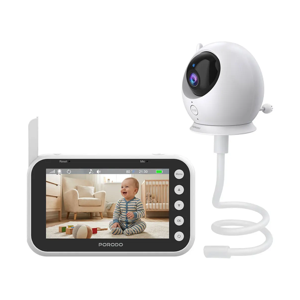 Porodo Baby Safety Porodo Lifestyle Lumi Baby Smart Monitor with Camera and Display Screen, PDLFSTM100WH
