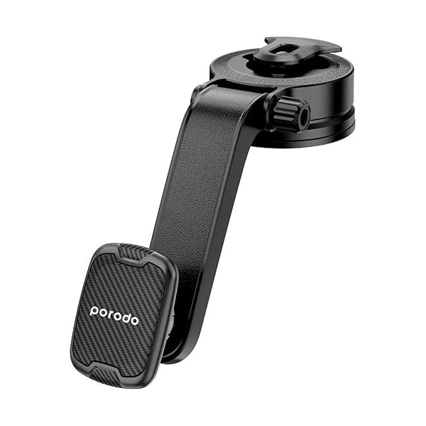Porodo Communications Black / Brand New Porodo, Suction Cup Car Mount Magnetic Windshield / Dashboard, Long Arm, Bigger Suction Cup Size, 360° Rotation, Compatible with iPhone 14 Pro Max, 13, Samsung Galaxy S22, S21, All Smartphones