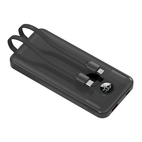 Porodo Electronics Accessories Black / Brand New Porodo 10000mAh Powerbank Integrated Cable