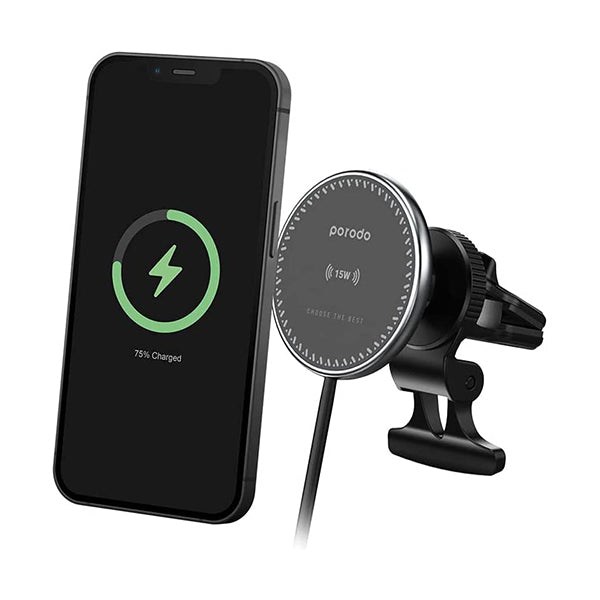 Porodo Electronics Accessories Black / Brand New Porodo, 3 In 1 Magnetic Car Charger Mount 15W With 20W PD Car Charger