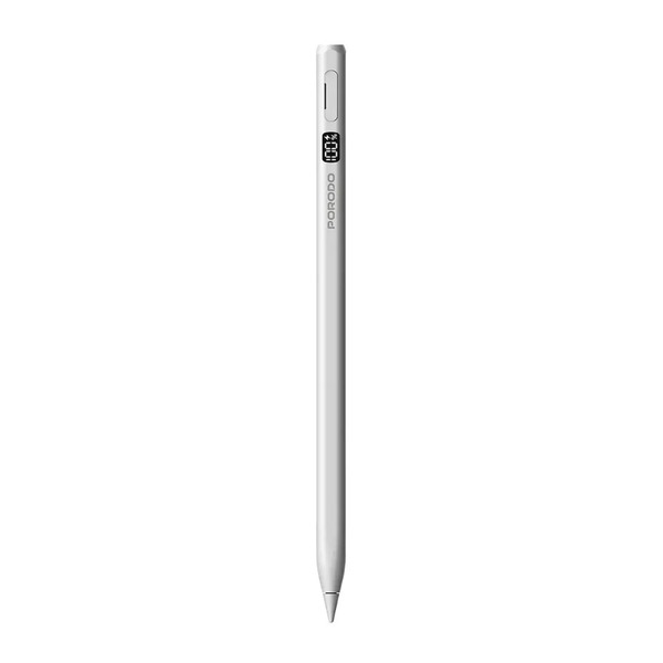 Porodo Electronics Accessories White / Brand New Porodo Magnetic Stylus Pen for Apple iPad (2018-2025) Pencil with Dual Wireless & USB-C Charging, Palm Rejection, Tilt Sensitivity, and LED Battery Display, PDETK13