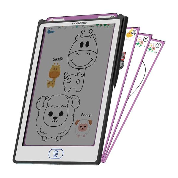 Porodo Toys Black / Brand New Porodo Kids Writing Tablet, Tracing Book, 8.5" Screen, No Harm to Eyes, Transparent Screen, Erasing Button, Easy Writing, Screen Lock, PD-LFST082