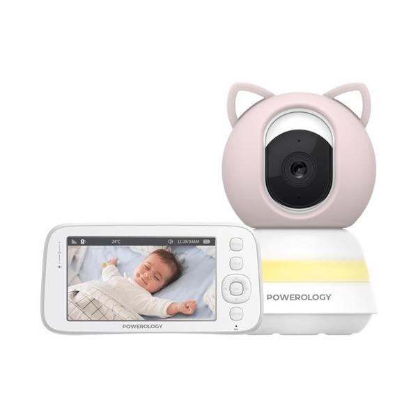 Powerology Baby Safety Powerology Monitor & App Baby Camera, Full HD 1080P, Night Vision, 5" HD Display, 2 Way Audio, Cry Detection, 8 Built-in Lullabies, AI Tracking+Alerts Motion Detect, APP Compatible with iOS/Android, PSM003