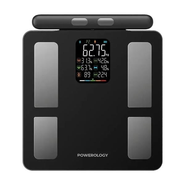 Powerology Health Care Black / Brand New / 1 Year Powerology Advanced Precision Smart Scale, 180 KG, Wellness Score, BMI, Bone Density, Body Muscle, Hydration Level, Body Fat, Android & IOS, P8EBSCALE