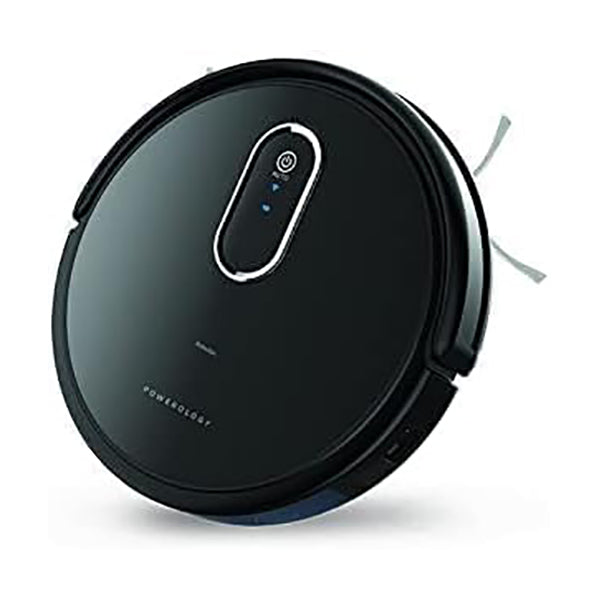 Powerology Household Appliances Black / Brand New Powerology Smart Robotic Vacuum Cleaner 2600mAh 20W with Detection Sensor, Alexa & Voice Assistant Command | 2000Pa Strong Suction | Re-Washable HEPA Filter | Pet Friendly