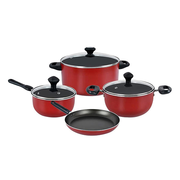 Prestige Kitchen & Dining Red / Brand New Prestige 7-Piece Non-Stick Cast Aluminum Cookware Set PR21568