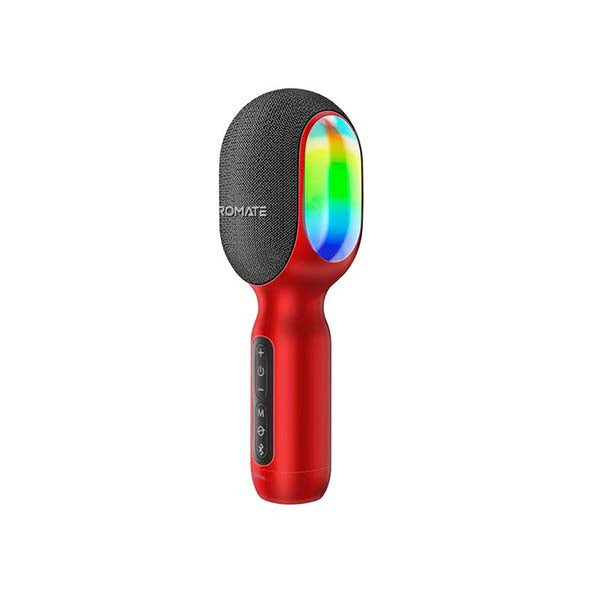 Promate Audio Red / Brand New / 1 Year Promate, VocalMic, a 5-in-1 Wireless Karaoke Microphone and Speaker with Dynamic RGB Lights