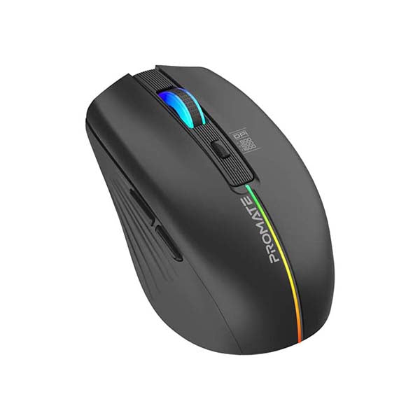 Promate Electronics Accessories Black / Brand New / 1 Year Promate, 2.4GHz Wireless Ergonomic Optical Mouse with LED Rainbow Lights