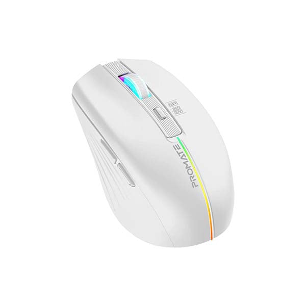 Promate Electronics Accessories White / Brand New / 1 Year Promate, 2.4GHz Wireless Ergonomic Optical Mouse with LED Rainbow Lights
