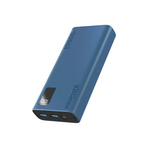Promate Electronics Accessories Blue / Brand New / 1 Year Promate, Bolt-20Pro, 20000mAh Compact Smart Charging Power Bank with Dual USB-A & USB-C Output