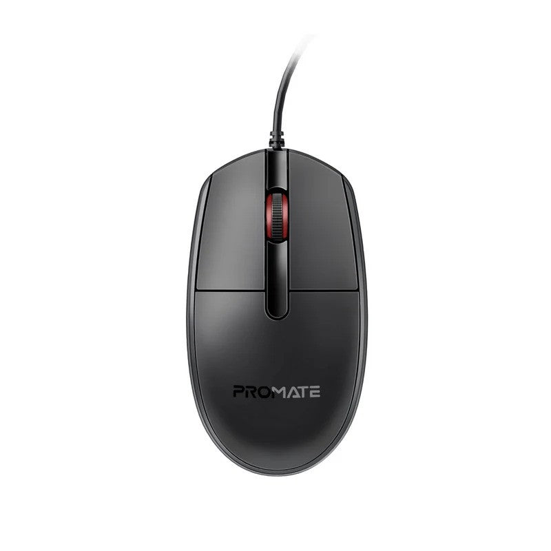 Promate Electronics Accessories Black / Brand New / 1 Year Promate, CM-1200, Ergonomic Design Wired Optical Mouse