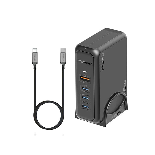 Promate Electronics Accessories Black / Brand New / 1 Year Promate, GaNPort-140W, 140W Super-Speed GaNFast™ Charging Station with Power Delivery 3.1 & Quick Charge 3.0
