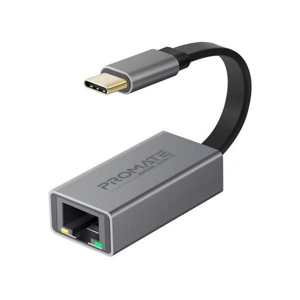 Promate Electronics Accessories Grey / Brand New / 1 Year Promate GigaLink-C High Speed USB-C to Gigabit Ethernet Adapter