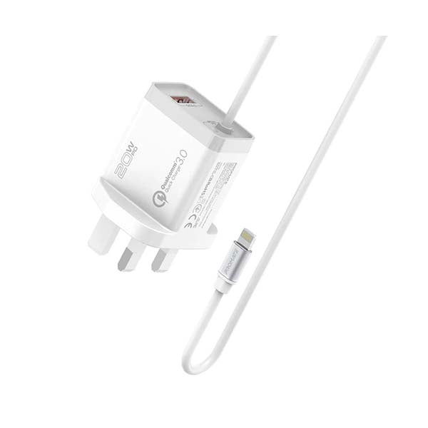 Promate Electronics Accessories White / Brand New / 1 Year Promate, iCharge-PDQC3, 38W Ultra-Fast Charging Wall Charger