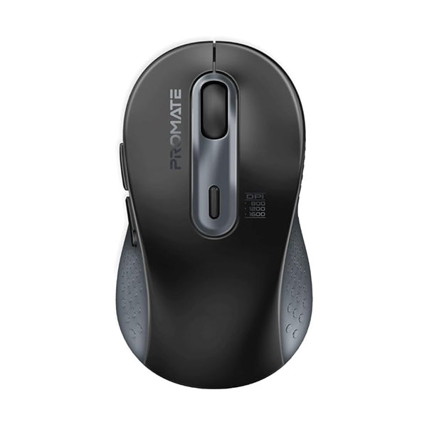 Promate Electronics Accessories Black / Brand New Promate, KEN Wireless Mouse, Ergonomic Ambidextrous with Dual Mode Connectivity, Bluetooth v5.3, 2.4Ghz Transmission, Adjustable 1600DPI, 150H Working Time - KEN.BLACK