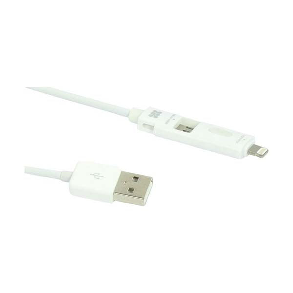 Promate Electronics Accessories White / Brand New / 1 Year Promate LinkMate.Duo Mobile Phone Cable USB A Micro-USB B/Lightning Black 1 m - Mobile Phone Cables (ABS Synthetic, 110 mm, 174 mm, 20 mm)