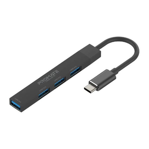 Promate Electronics Accessories Black / Brand New / 1 Year Promate LiteHub-4 4-in-1 Multi-Port USB-C Data Hub