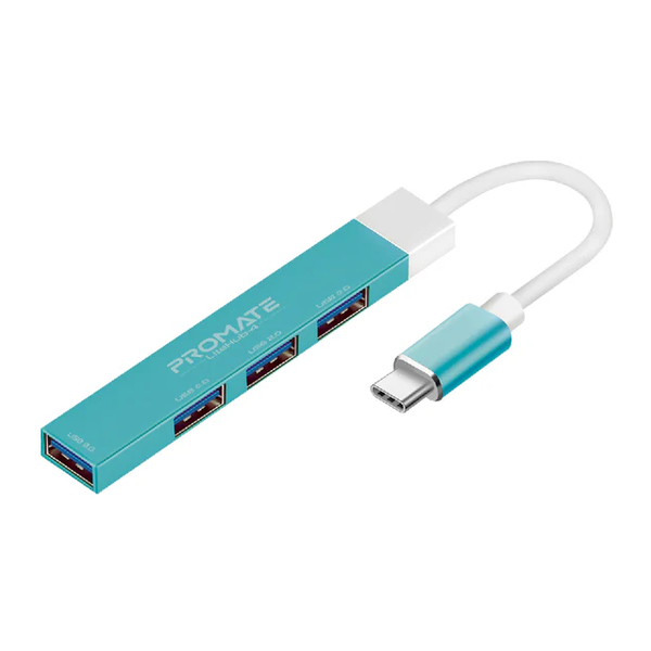 Promate Electronics Accessories Blue / Brand New / 1 Year Promate LiteHub-4 4-in-1 Multi-Port USB-C Data Hub