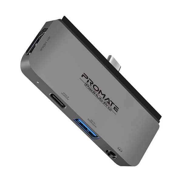 Promate Electronics Accessories Grey / Brand New / 1 Year Promate, PadHub-Pro, USB-C Multimedia Hub