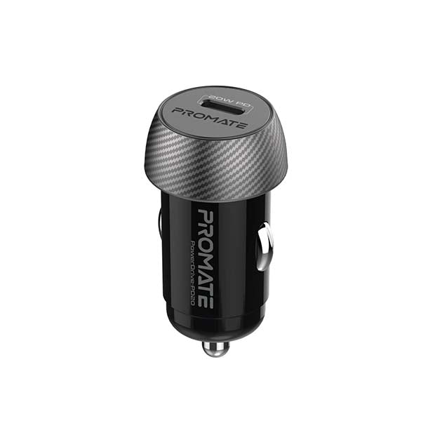 Promate Electronics Accessories Black / Brand New / 1 Year Promate, PowerDrive-PD20, 20W Mini Car Charger with Power Delivery