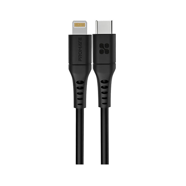 Promate Electronics Accessories Black / Brand New / 1 Year Promate, PowerLink-120, 20W Power Delivery Fast Charging Lightning Cable