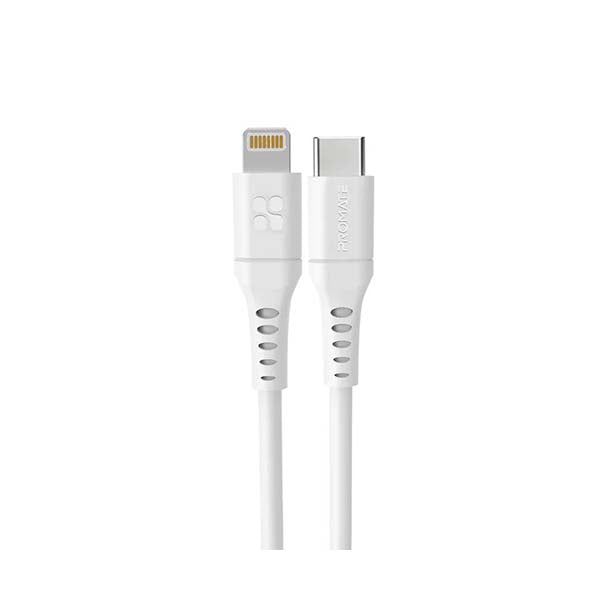 Promate Electronics Accessories White / Brand New / 1 Year Promate, PowerLink-300, 20W Power Delivery Fast Charging Lightning Cable