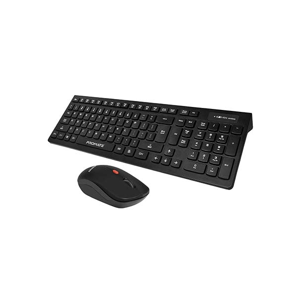 Promate Electronics Accessories Black / Brand New / 1 Year Promate, PROCOMBO-12, Sleek Profile Full Size Wireless Keyboard and Mouse, AR/EN