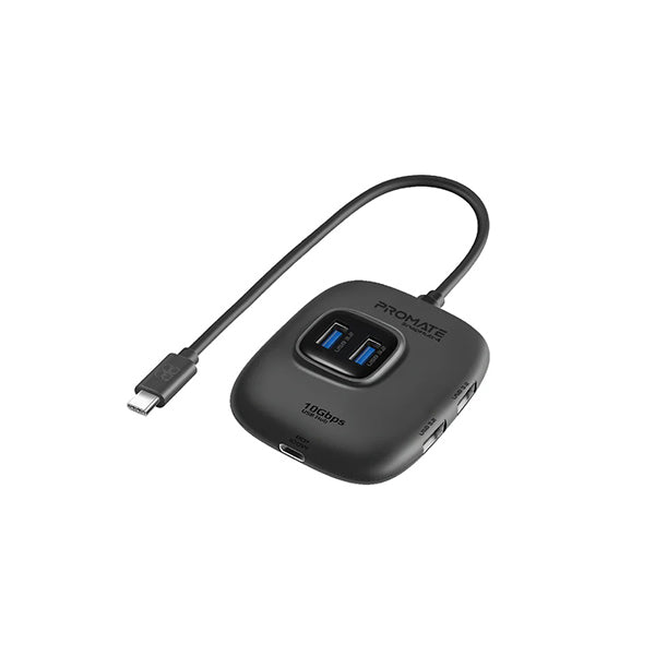 Promate Electronics Accessories Black / Brand New / 1 Year Promate, SnapHub-4, 10Gbps Ultra-Fast USB 3.2 Hub