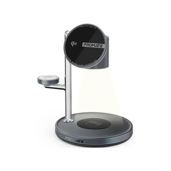 Promate Electronics Accessories Black / Brand New / 1 Year Promate Synergy-3 4-in-1 Qi2 Certified MagSafe Compatible Wireless Charging Station w/ Soft-Glow Night Lamp